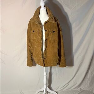 Brown Corduroy Sherpa-Lined Jacket